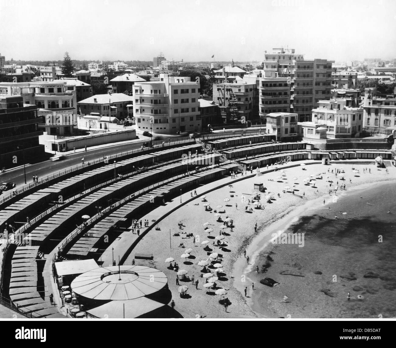 Geografia / viaggio, Egitto, Alessandria, spiagge, vista di Stanley Bay Public Beach, circa anni '50, diritti aggiuntivi-clearences-non disponibile Foto Stock