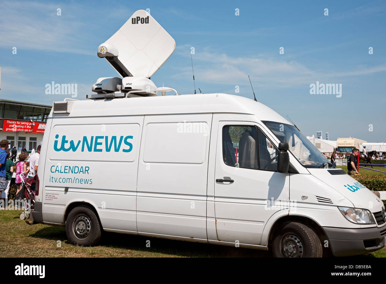 Canale di notizie della televisione dell'ITV van veicolo al Great Yorkshire Mostra Harrogate North Yorkshire Inghilterra Regno Unito GB Great La Gran Bretagna Foto Stock