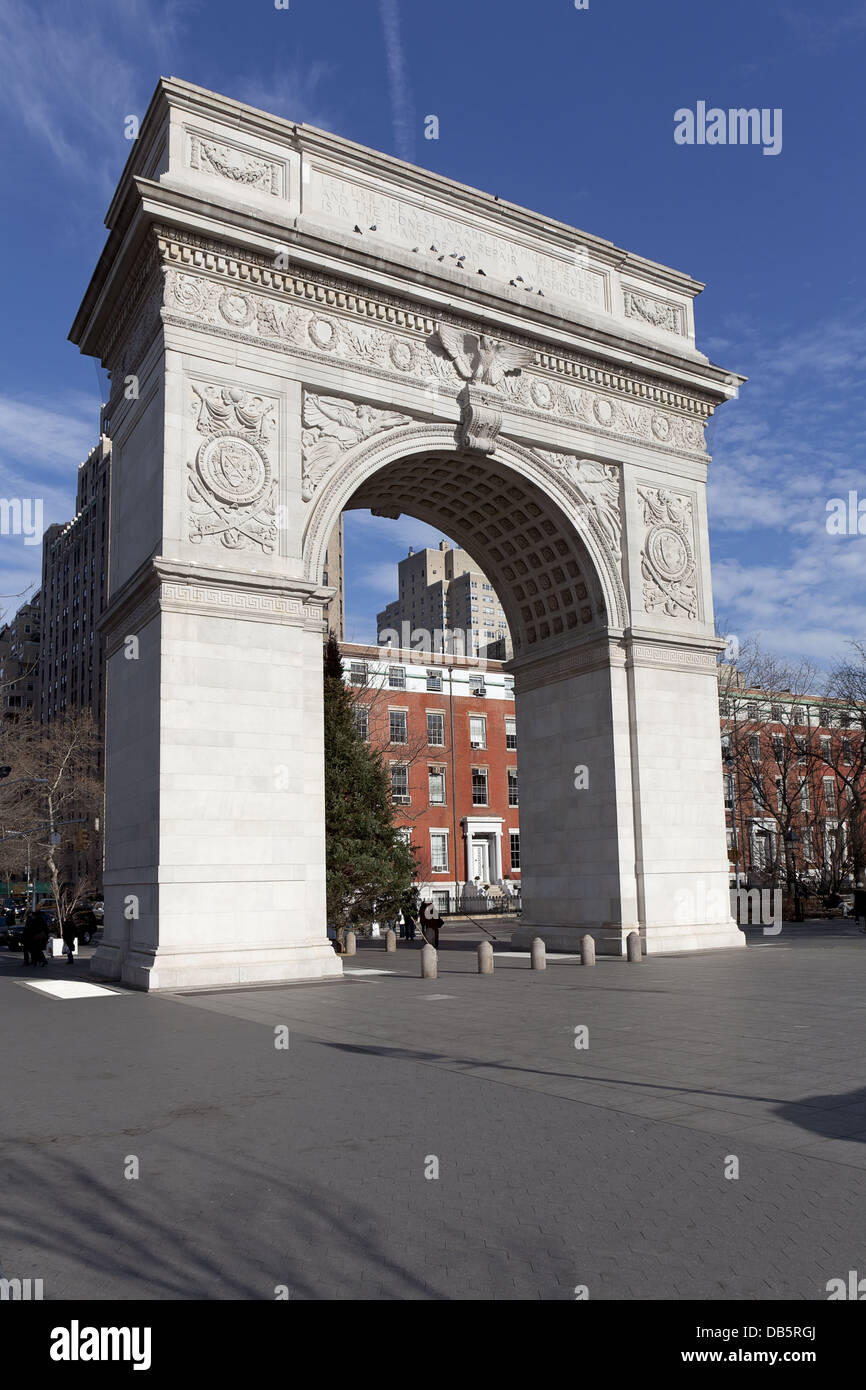 Washington Square Arch su Washington Square, New York New York Foto Stock