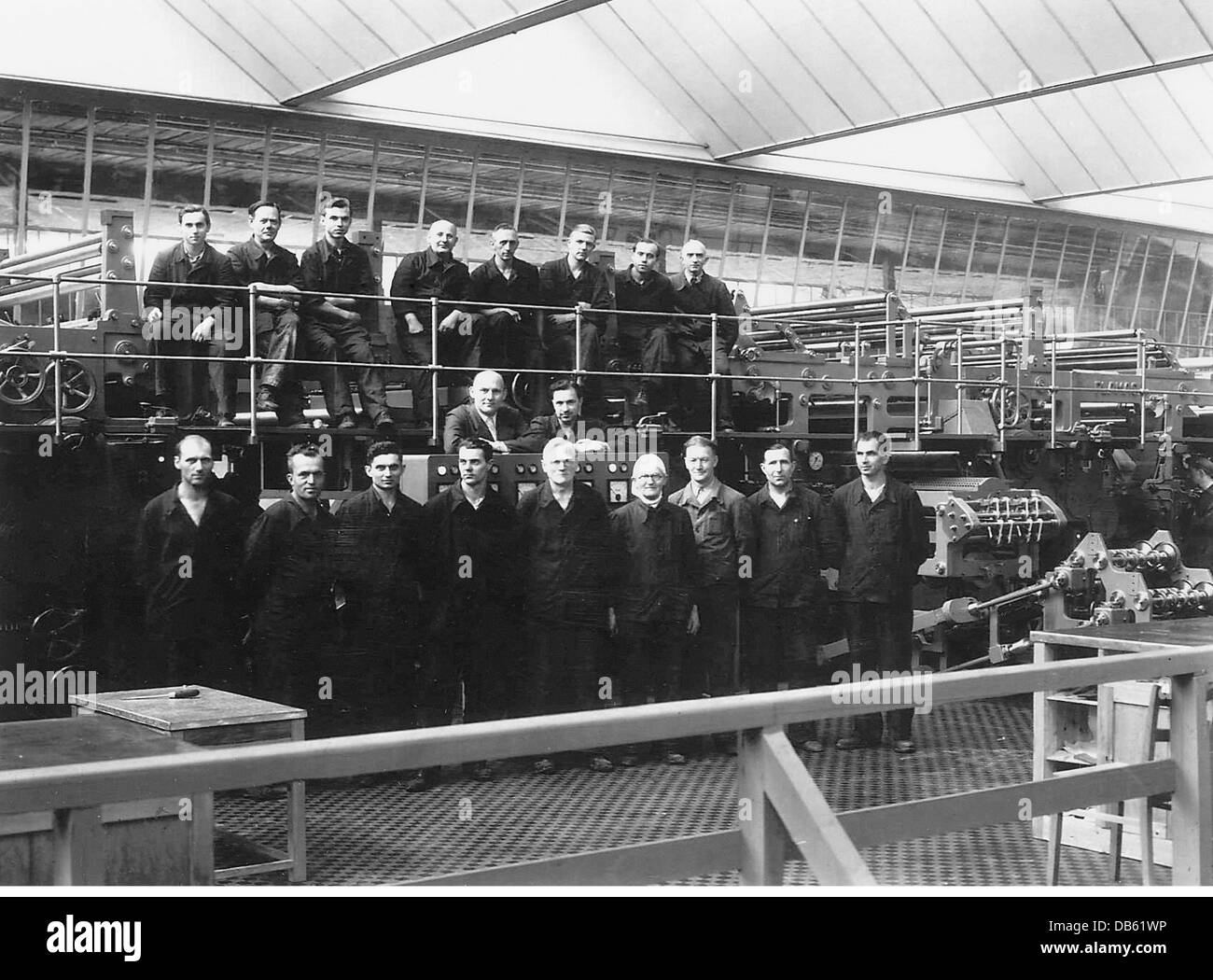 Tecnica, tipografia, stampa, pressa rotante a corsa rapida per Polonia, Plamag, Plauen, Germania orientale, 1950, diritti aggiuntivi-clearences-non disponibili Foto Stock