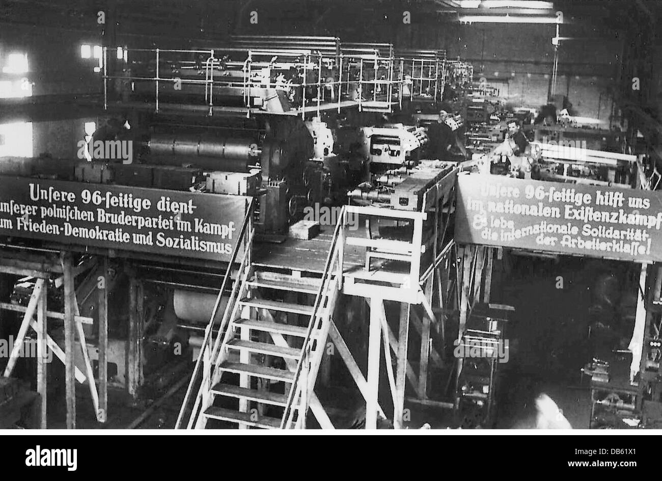 Tecnica, tipografia, stampa, pressa rotante a corsa rapida per Polonia, Plamag, Plauen, Germania orientale, 1950, diritti aggiuntivi-clearences-non disponibili Foto Stock
