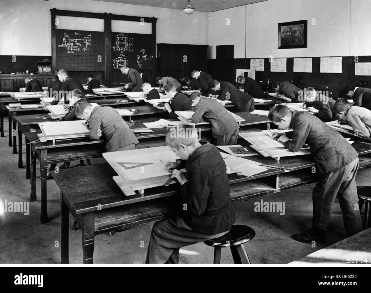 Istruzione, scuola, lezioni, disegno tecnico, Germania, 1915, diritti aggiuntivi-clearences-non disponibili Foto Stock