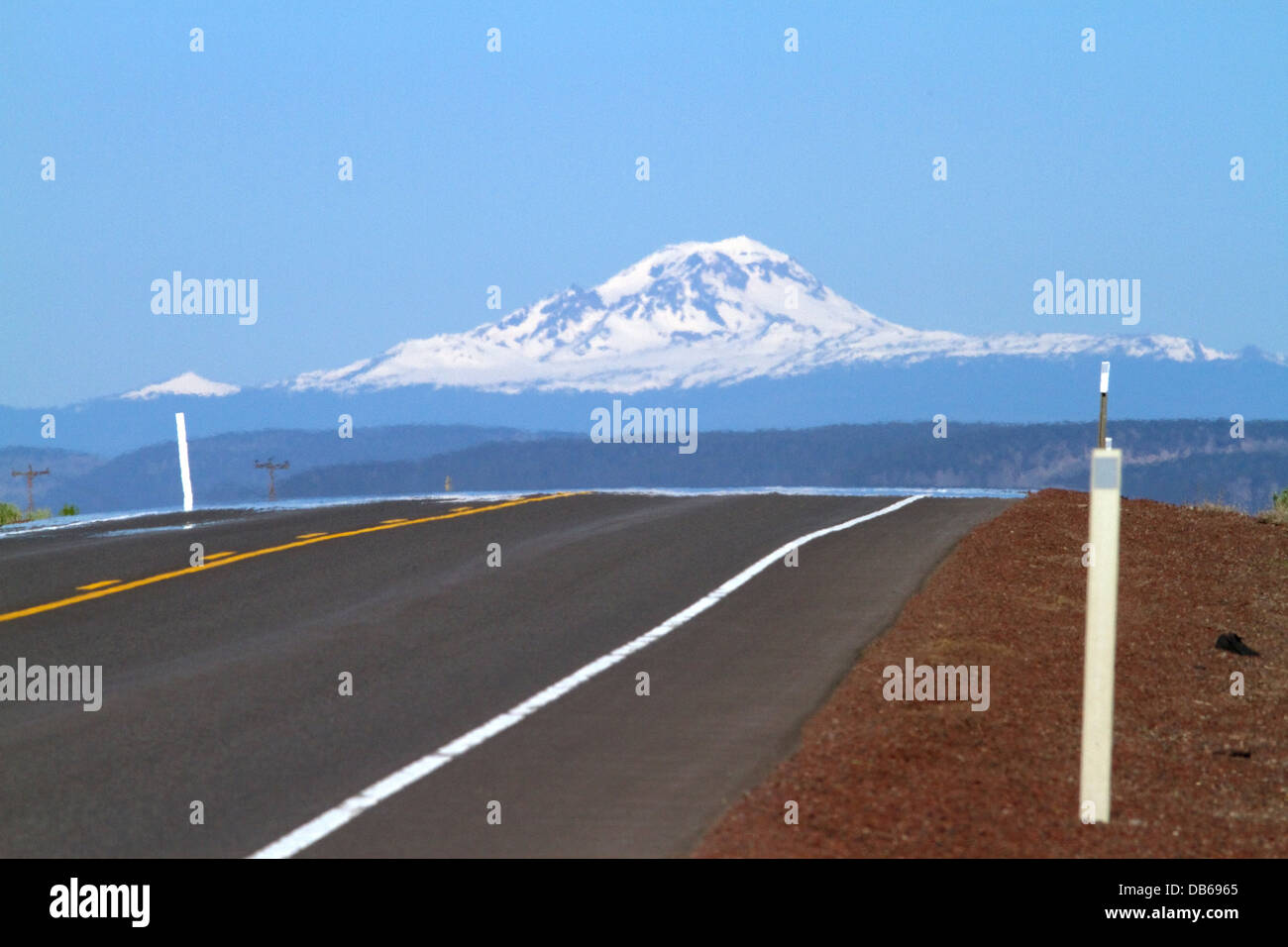 Stati Uniti Route 20 East di piegare, Oregon, Stati Uniti d'America. Foto Stock