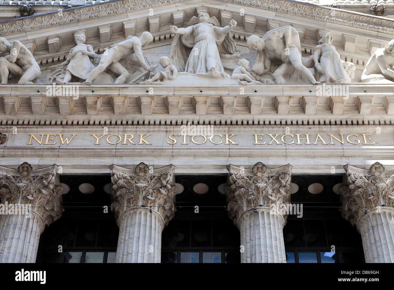 Facciata del New York Stock Exchange Foto Stock