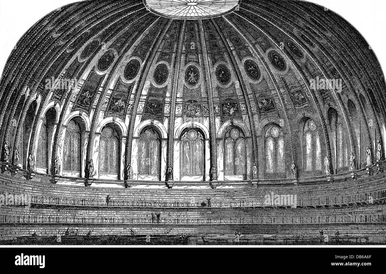 Biblioteche, biblioteca del British Museum, Londra, vista interna, sala lettura, costruito 1825 - 1857, diritti aggiuntivi-clearences-non disponibile Foto Stock
