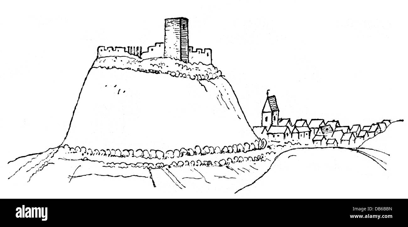 Geografia / viaggio, Germania, castelli, Hohenstaufen, vista, dopo il libro forest di Andreas Kieser, circa 1685, diritti aggiuntivi-clearences-non disponibile Foto Stock