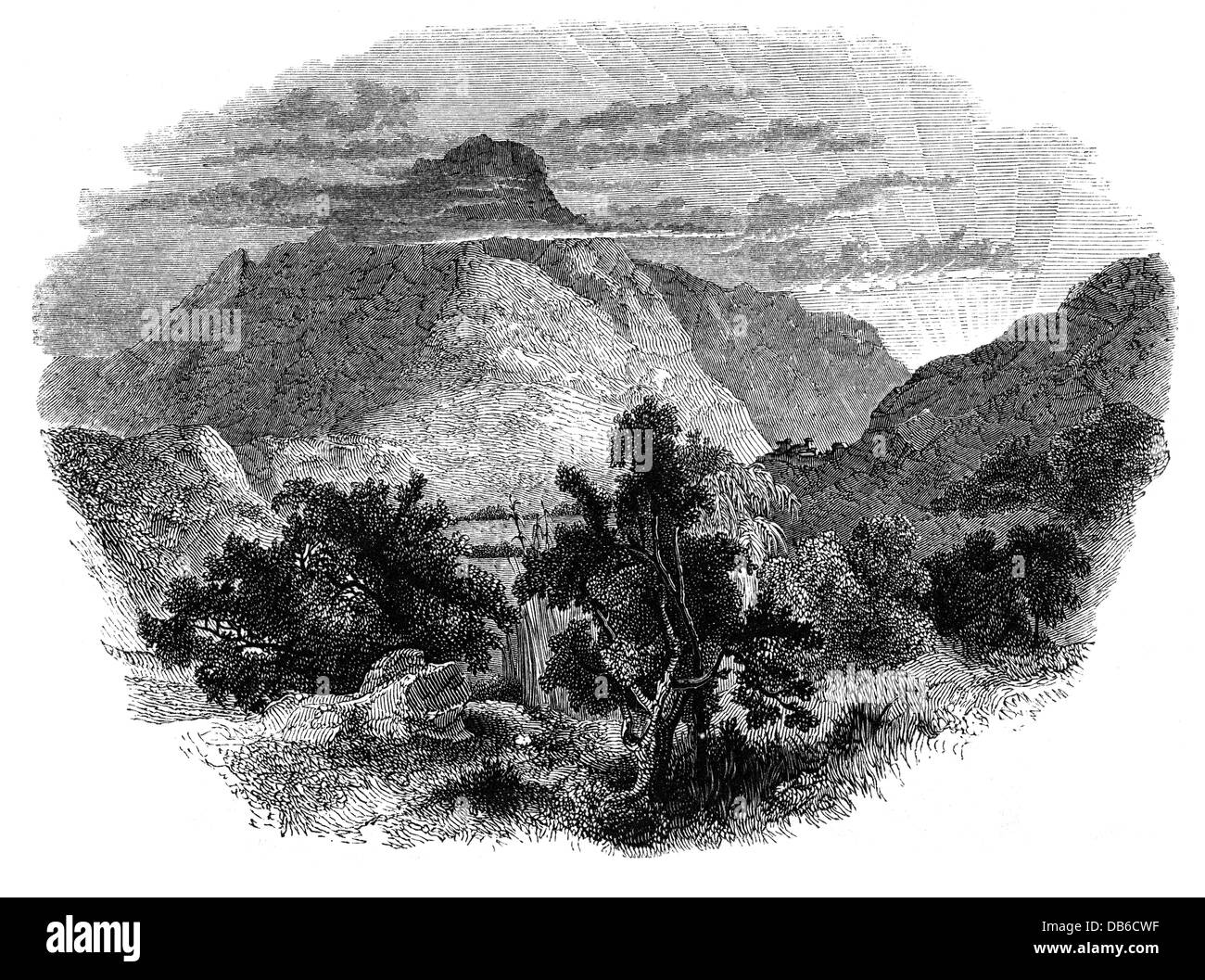 Geografia / viaggio, Grecia, montagne, Parnaso, vista, incisione in legno dopo disegno di Montagu Stanley, 1839, diritti-aggiuntivi-clearences-non disponibile Foto Stock
