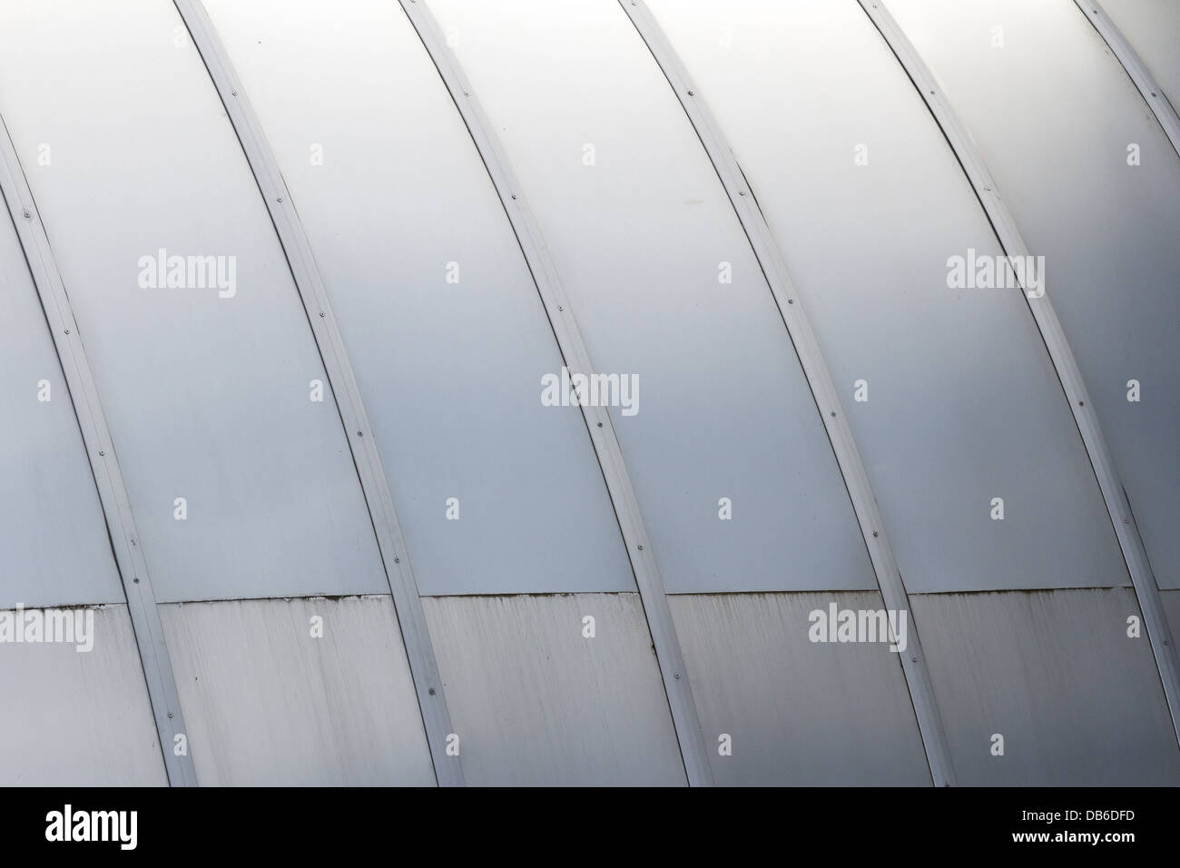 Alluminio grigio Sfondo, Edificio Esterno Foto Stock