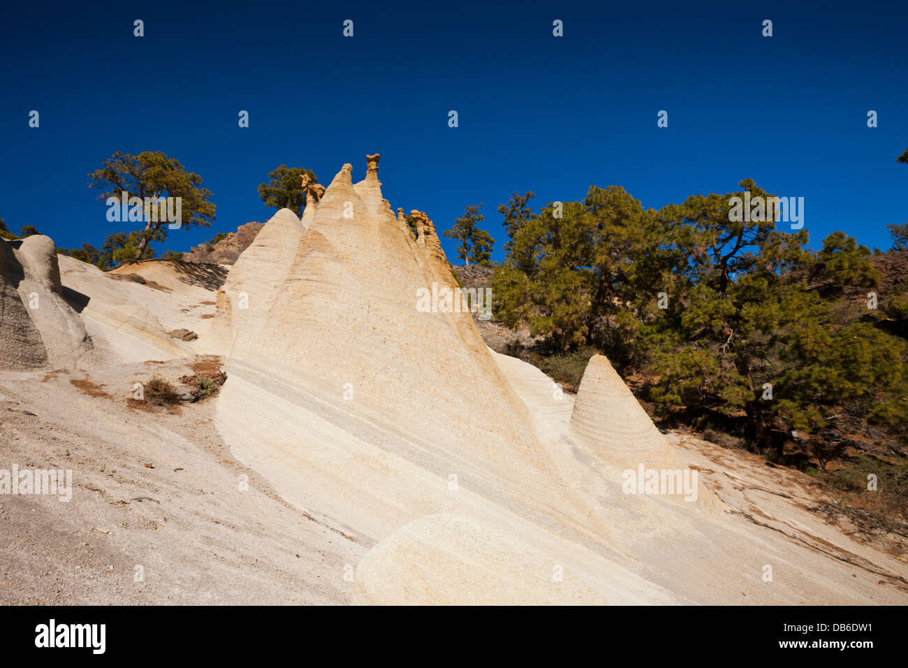 Paesaggio lunare Paisaje Lunar nel Parco Nazionale del Teide, Tenerife, Isole Canarie, Spagna Foto Stock