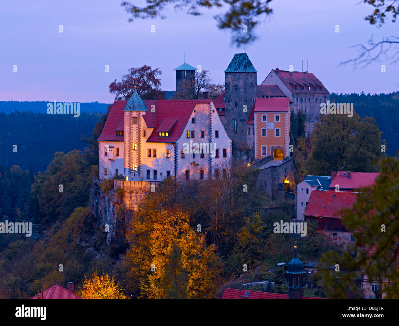 A Hohnstein, Saechsische Schweiz-Osterzgebirge, Bassa Sassonia, Germania Foto Stock