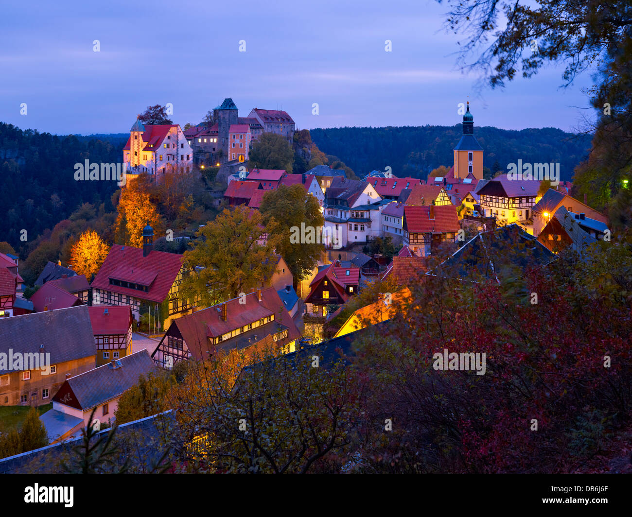 A Hohnstein, Saechsische Schweiz-Osterzgebirge, Bassa Sassonia, Germania Foto Stock