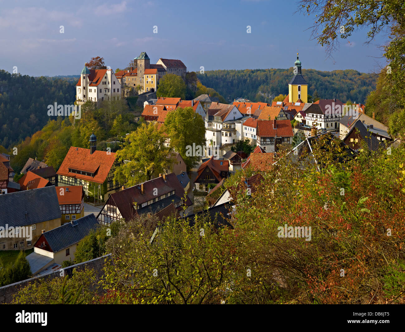 A Hohnstein, Saechsische Schweiz-Osterzgebirge, Bassa Sassonia, Germania Foto Stock