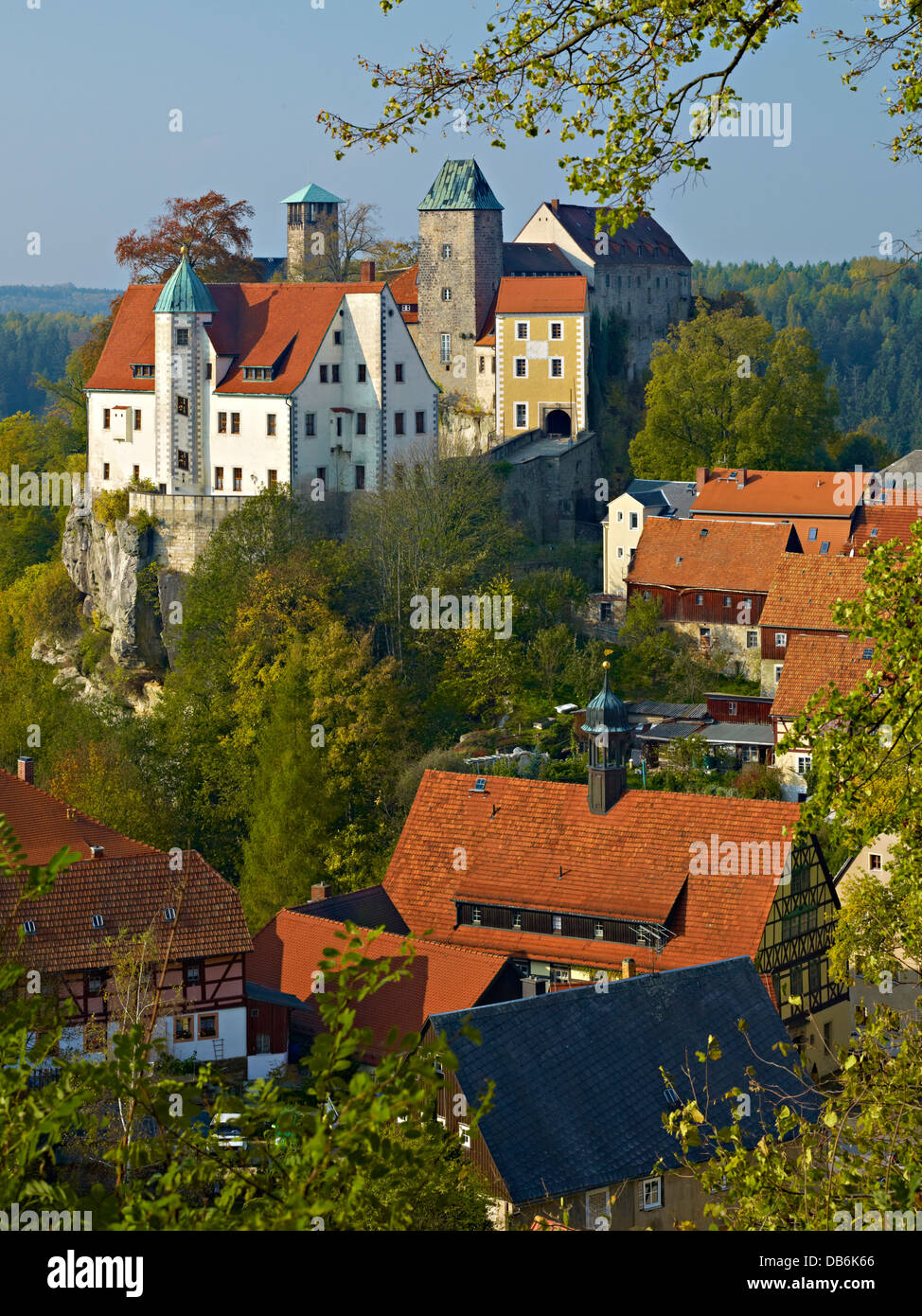 A Hohnstein, Saechsische Schweiz-Osterzgebirge, Bassa Sassonia, Germania Foto Stock