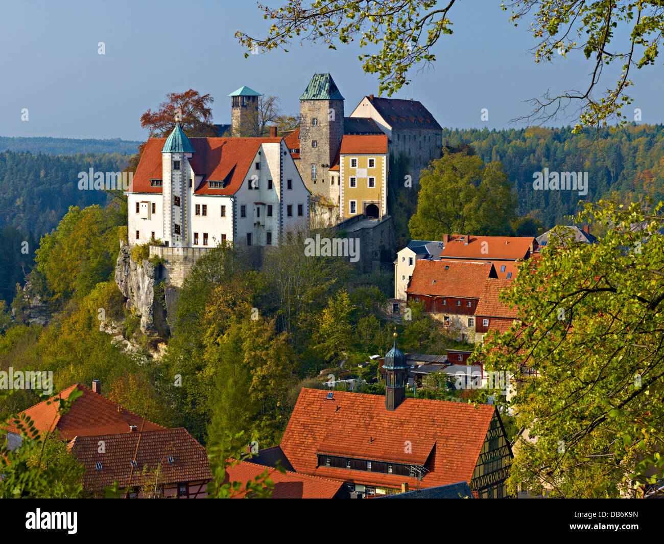 A Hohnstein, Saechsische Schweiz-Osterzgebirge, Bassa Sassonia, Germania Foto Stock