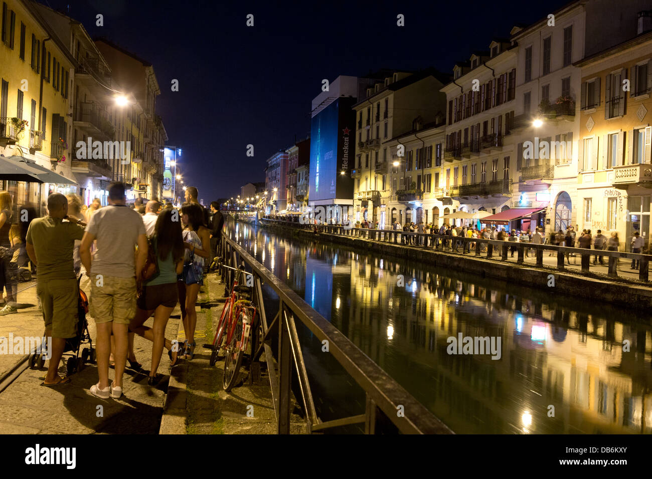 Il quartiere dei Navigli di Milano, Italia Foto Stock