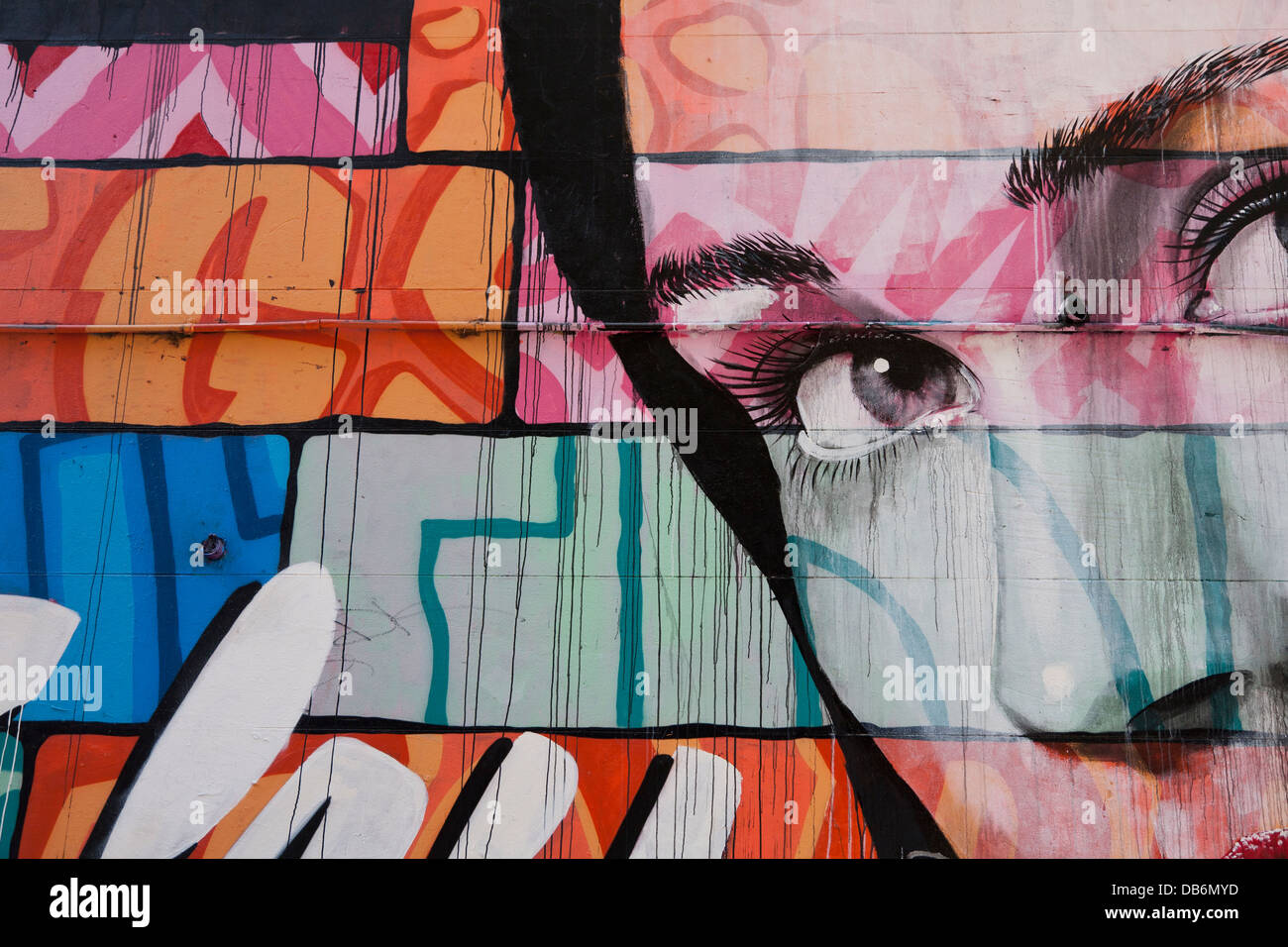 Dettaglio dei graffiti. Hosier Lane. Melbourne, Australia Foto Stock