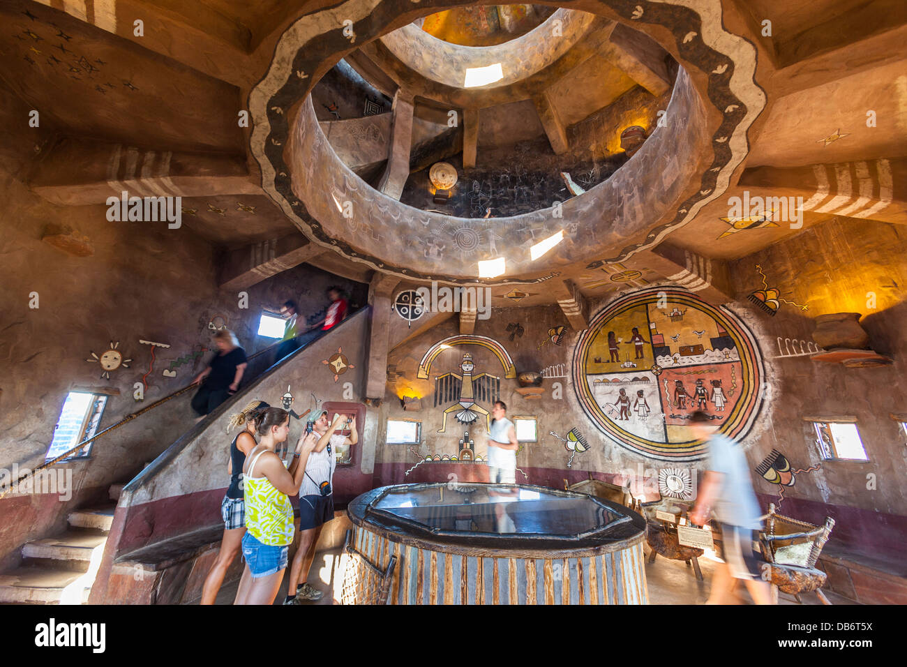 All'interno di deserto View Tower, South Rim, il Parco Nazionale del Grand Canyon, Arizona. Foto Stock