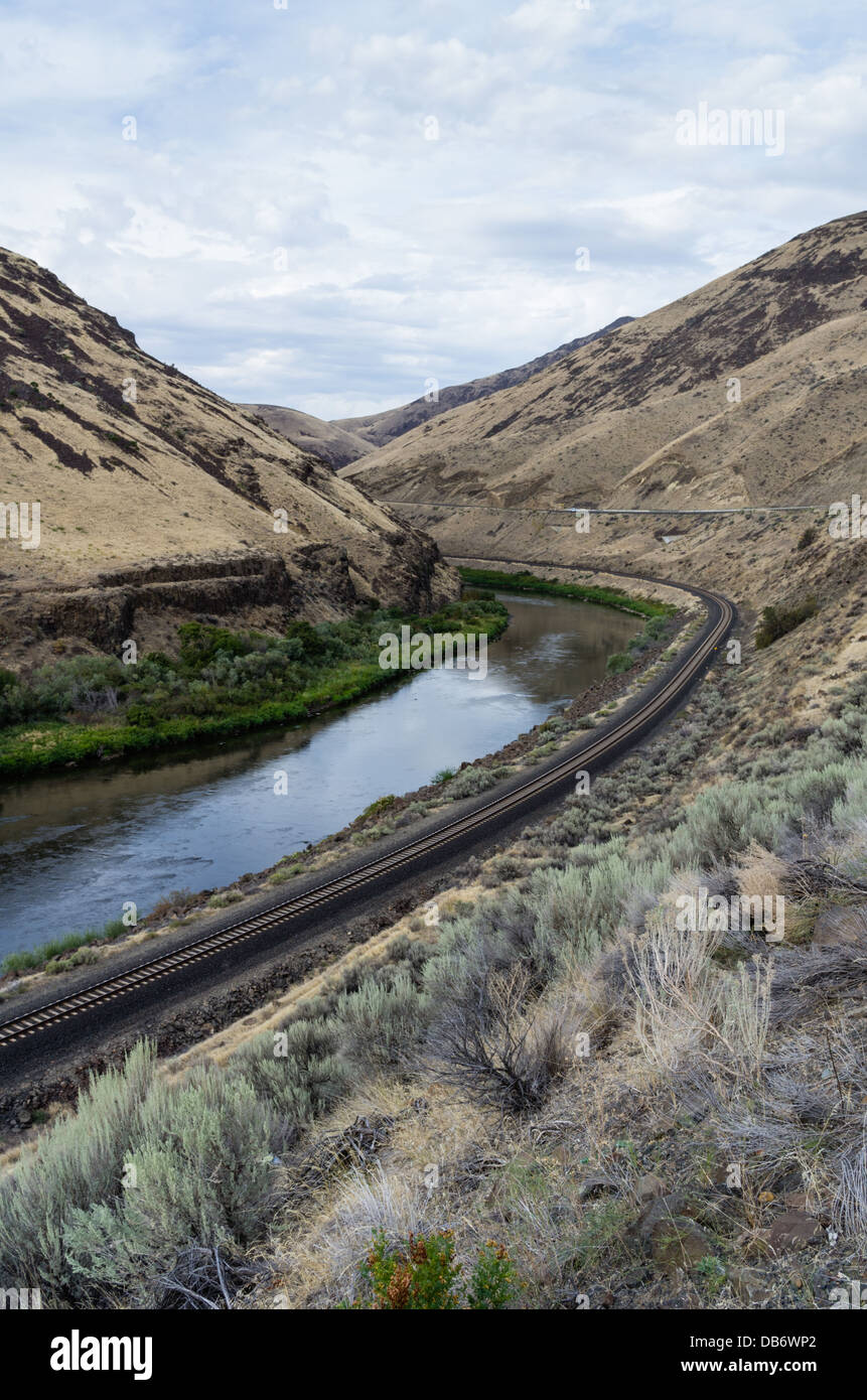 Yakima River Canyon Washington Stati Uniti. Yakima autostrada panoramica Foto Stock