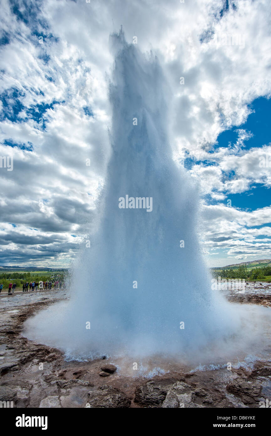 Strokkur geyser, Islanda Foto Stock
