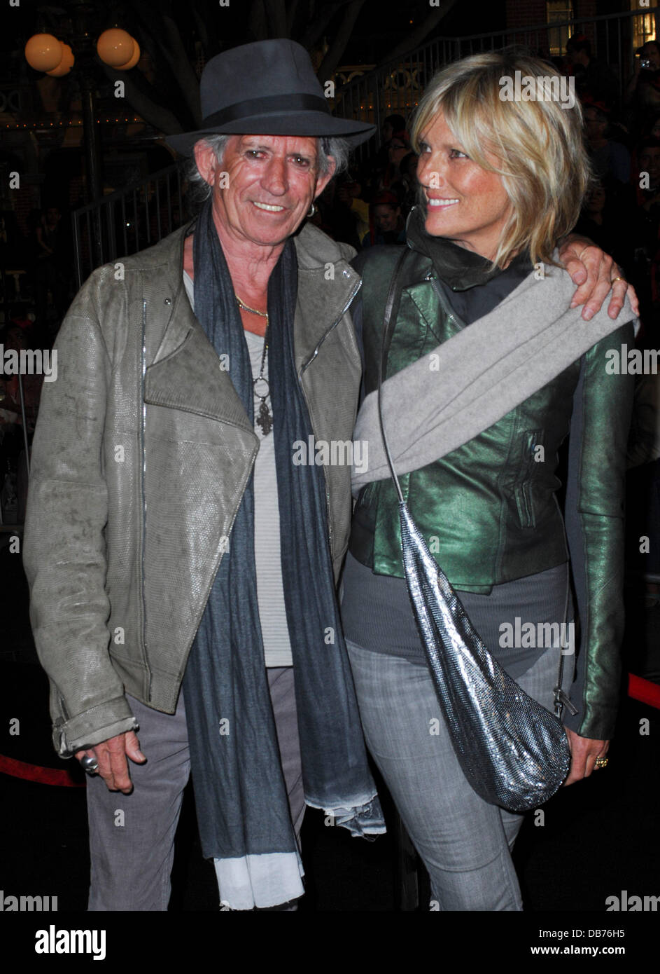 Keith Richards e Patti Hansen "Pirati dei Caraibi: il forestiero maree' Premiere Mondiale tenutosi a Disneyland Anaheim, California - 07.05.11 Foto Stock