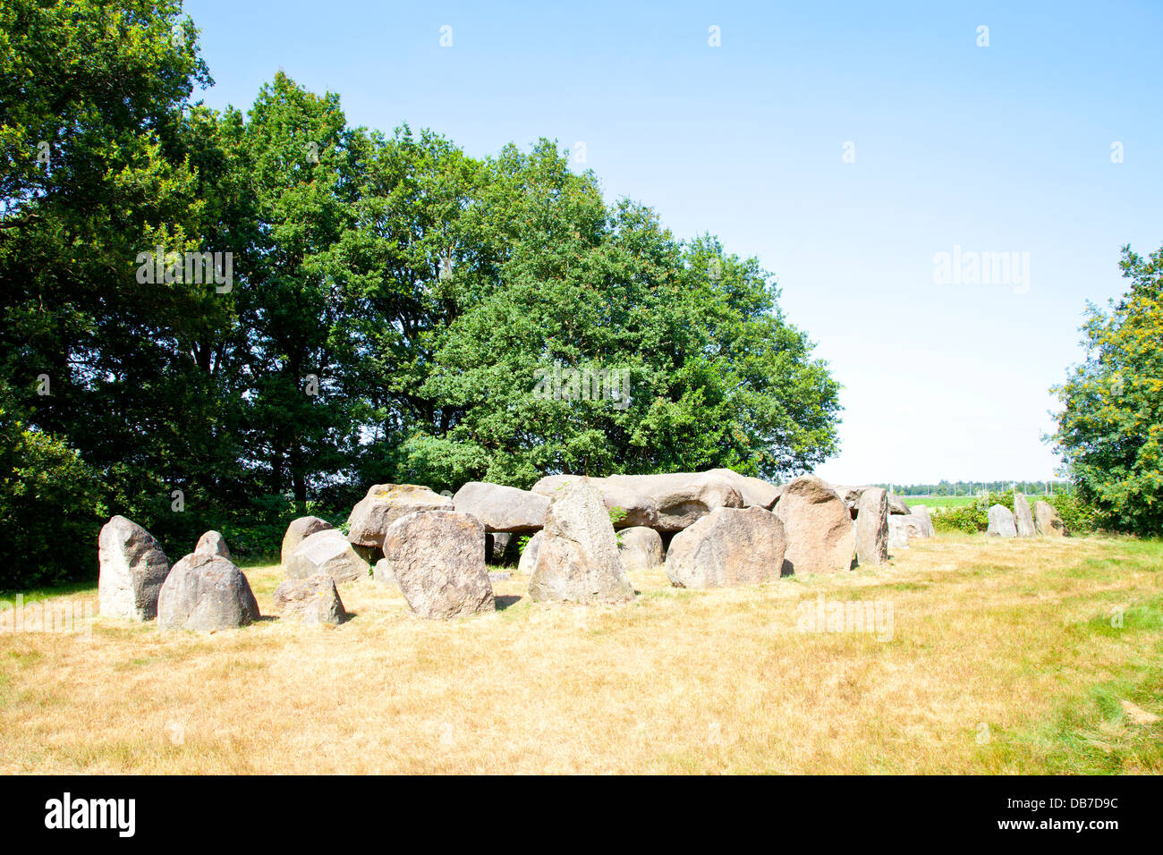 Antico dolmen di pietre nei Paesi Bassi Foto Stock