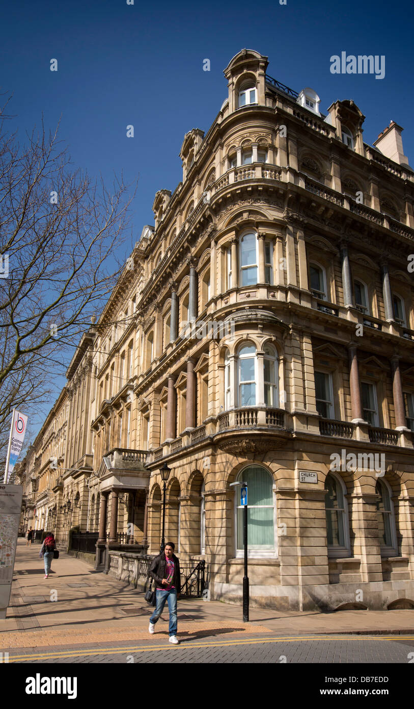 Regno Unito, Inghilterra, Birmingham, Colmore Row, Colmore Business District, tardo elegante edificio Vittoriano Foto Stock