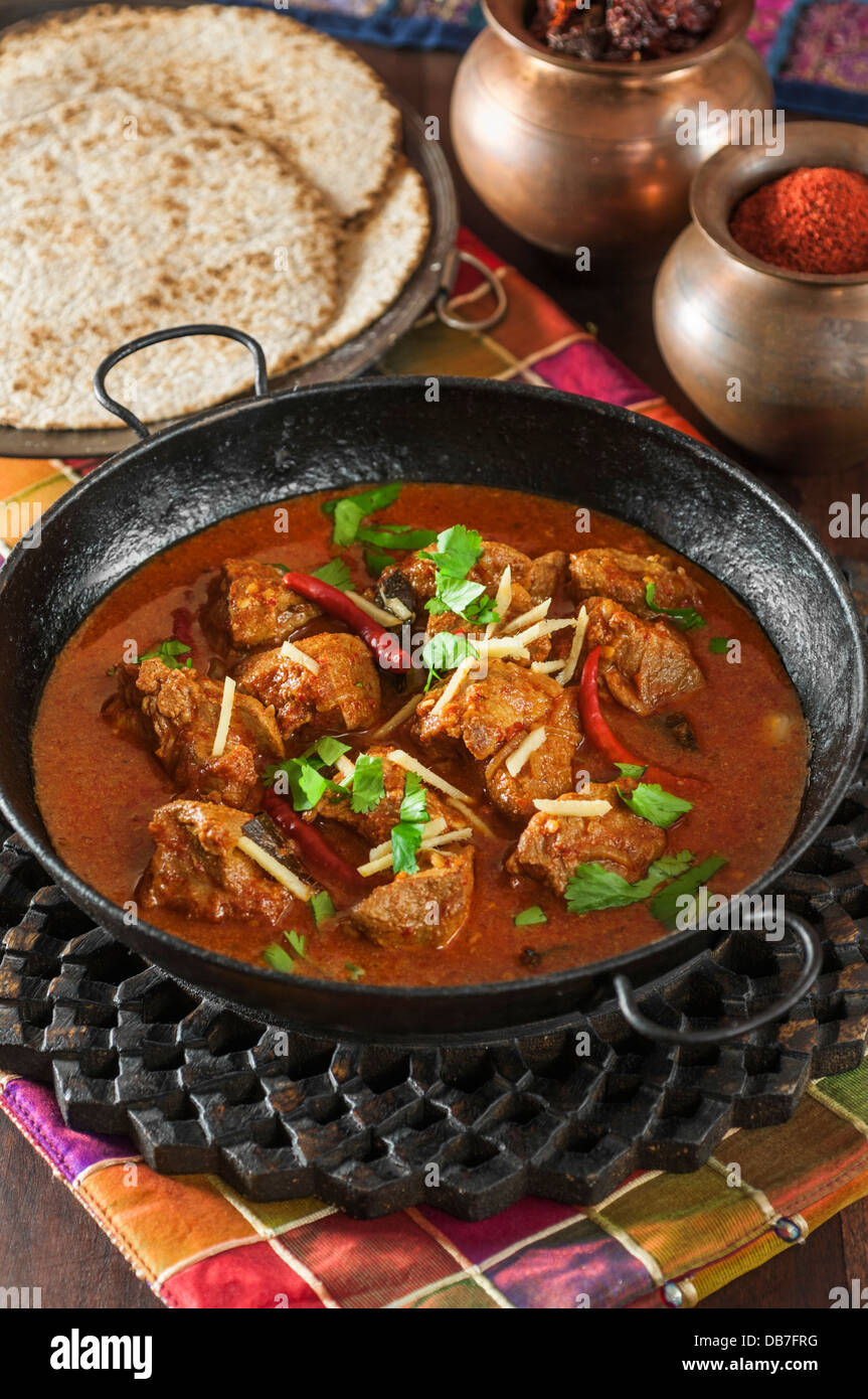 Jungli Laal Maas. Agnello piccante curry India Rajasthan Foto Stock