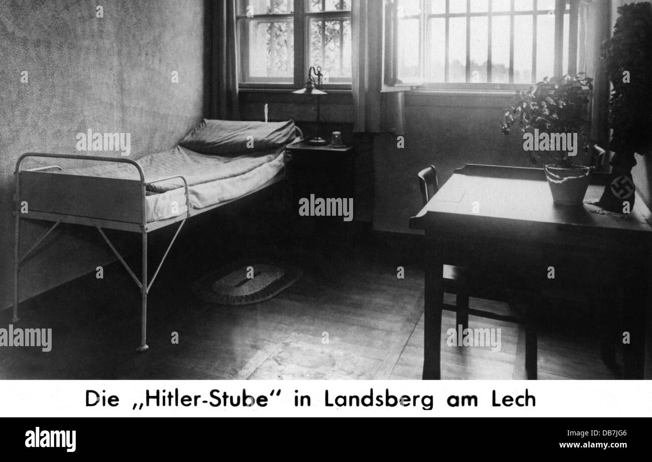 giustizia, sistema penitenziario, custodia, fortezza Landsberg am Lech, vista interna, cella di Adolf Hitler, anni trenta, diritti aggiuntivi-clearences-non disponibile Foto Stock