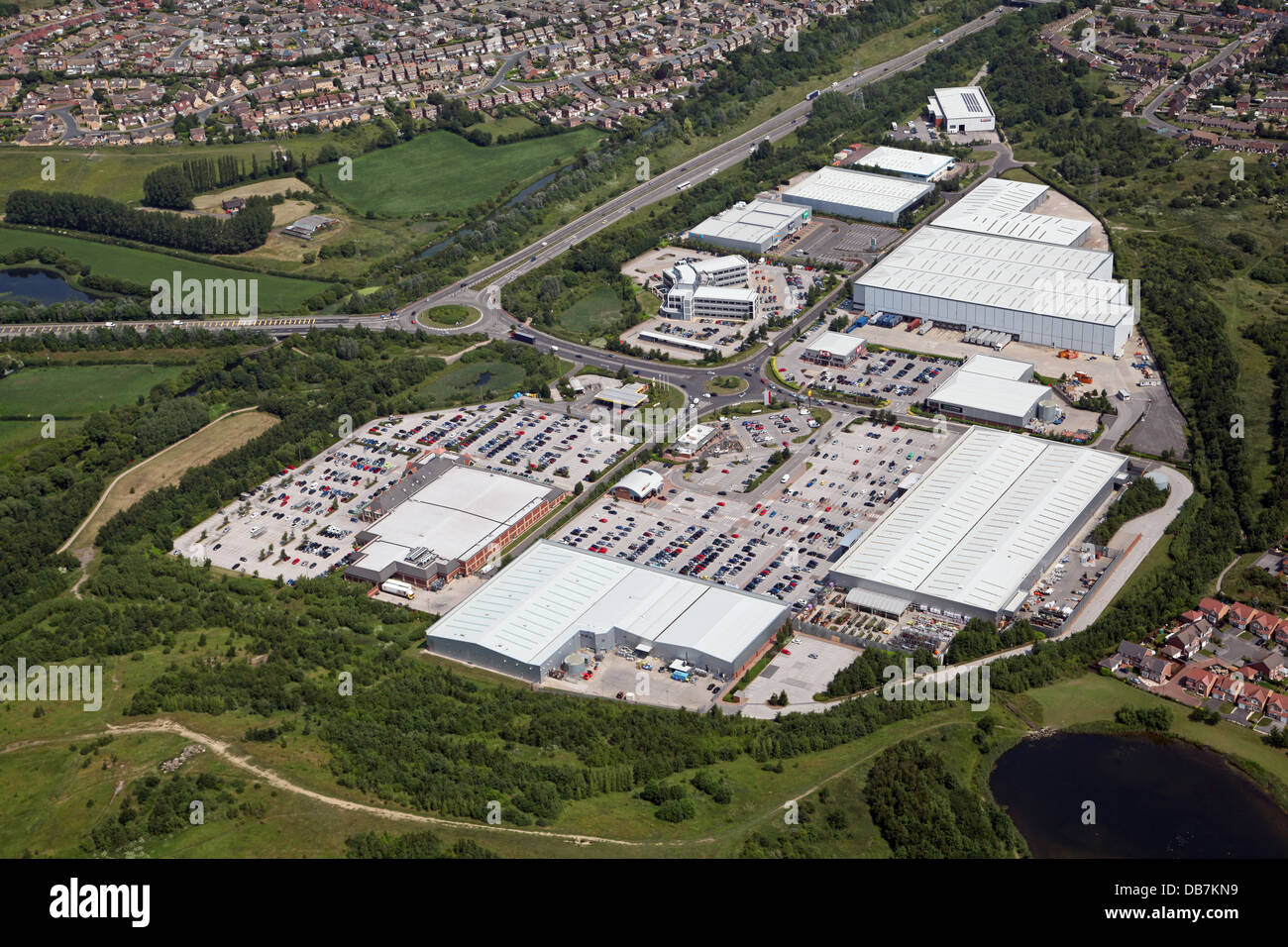Vista aerea di Cortonwood Retail e Business Park vicino a Rotherham in South Yorkshire Foto Stock Vista aerea di Cortonwood Retail e Business Park vicino a Rotherham in South Yorkshire Foto Stock