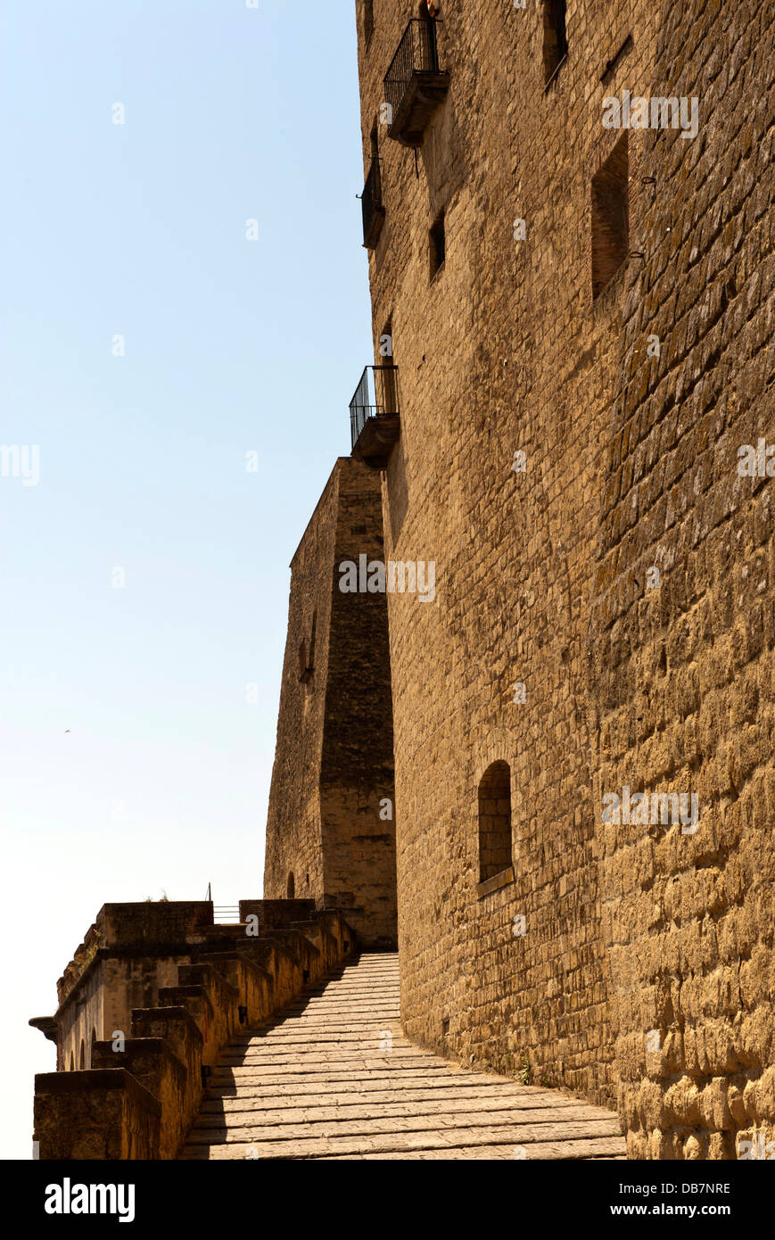 La scala a Castel dell'Ovo, Castello dell'uovo Foto Stock