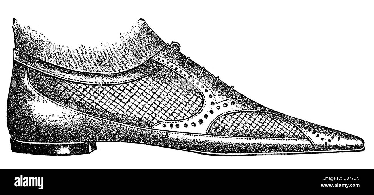Moda, calzature, sandalo, incisione in legno, da: Friedrich Eduard Bilz, New Naturopathic Treatment, Leipzig, Germania, 1902, diritti-aggiuntivi-non-disponibili Foto Stock
