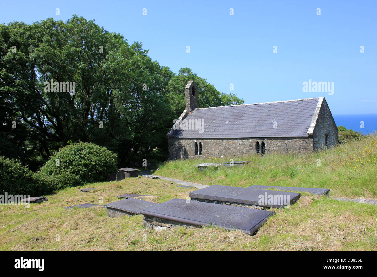San Beuno la Chiesa, Pistyll, Llyn Peninsula, Galles Foto Stock
