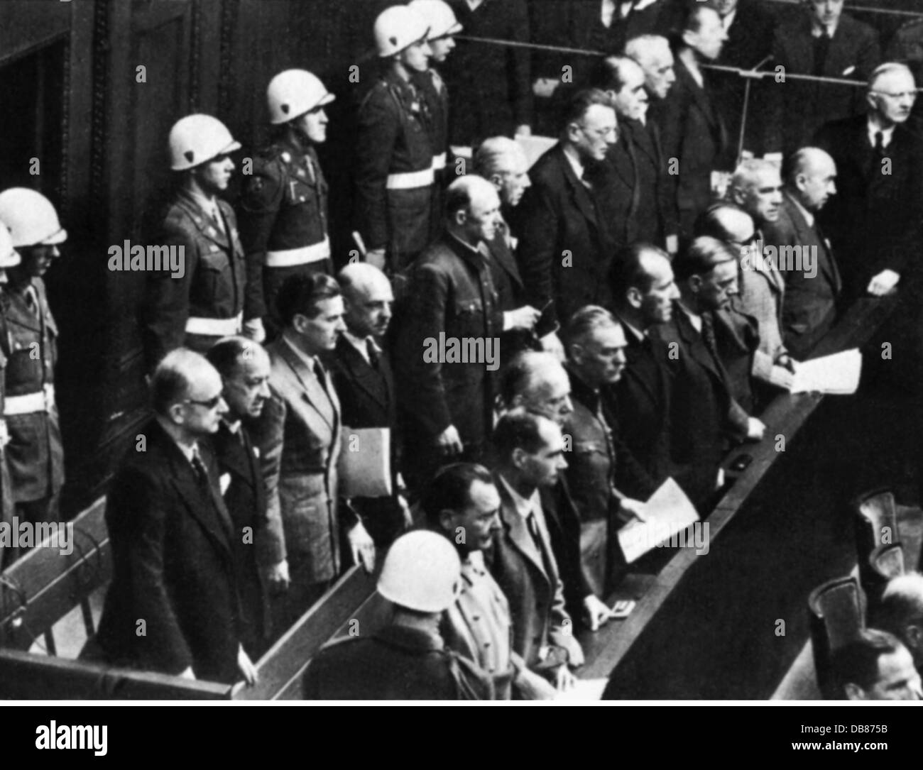 giustizia, cause, processi di Norimberga, processo contro i principali criminali di guerra, dock, Norimberga, 1945 / 1946, da: 'putnik', numero 10, 1985, diritti aggiuntivi-clearences-non disponibile Foto Stock