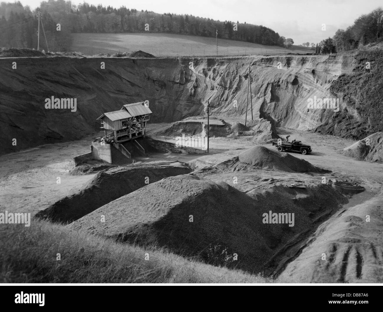Miniere, ghiaia, ghiaia, vista, Germania, anni 50, diritti aggiuntivi-clearences-non disponibile Foto Stock