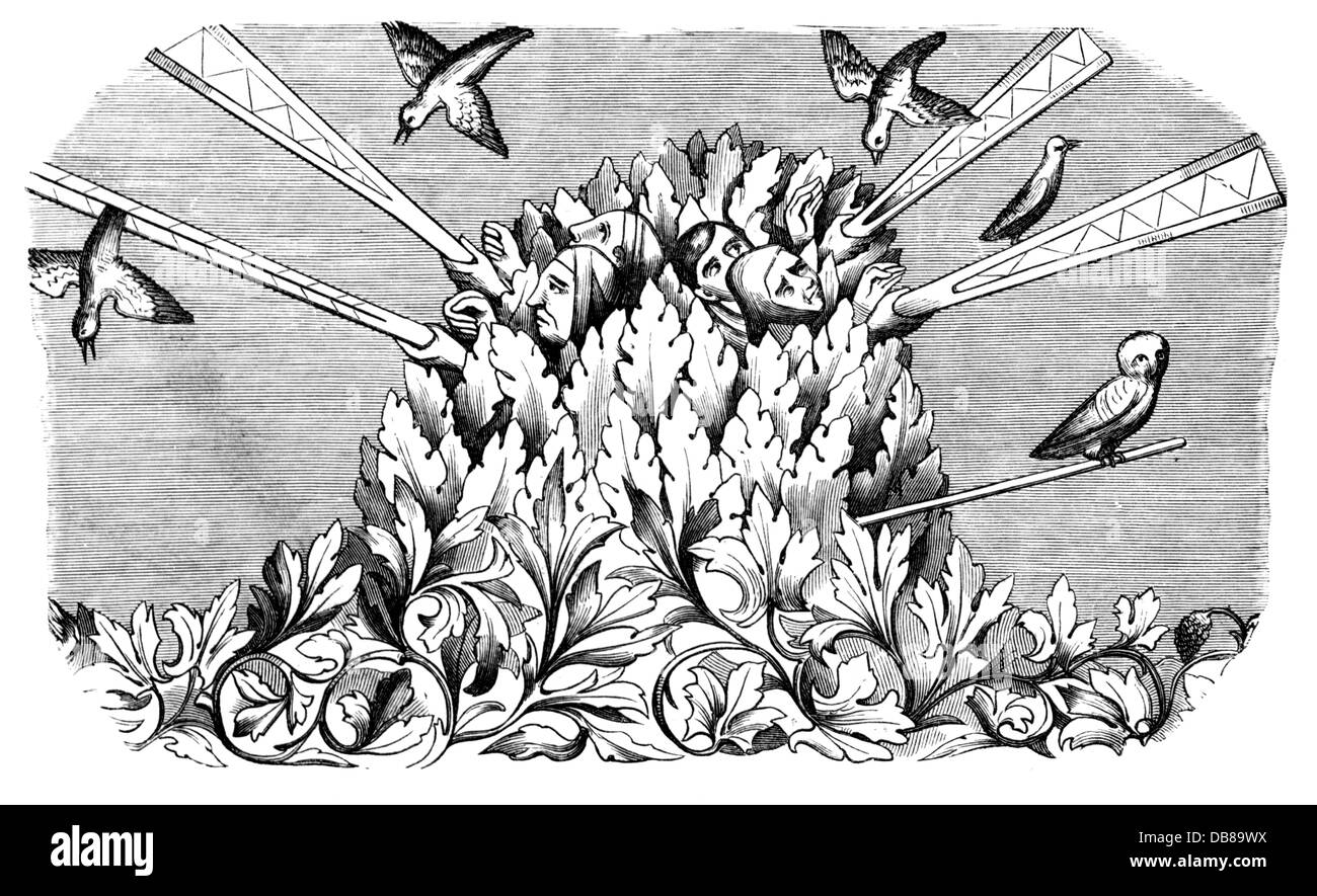 Caccia, uccelli, caccia con ramoscelli, dopo la miniatura di 'Livre du Roy Modus', Francia, 14 ° secolo, incisione in legno, 19 ° secolo, diritti aggiuntivi-clearences-non disponibile Foto Stock Caccia, uccelli, caccia con ramoscelli, dopo la miniatura di 'Livre du Roy Modus', Francia, 14 ° secolo, incisione in legno, 19 ° secolo, diritti aggiuntivi-clearences-non disponibile Foto Stock