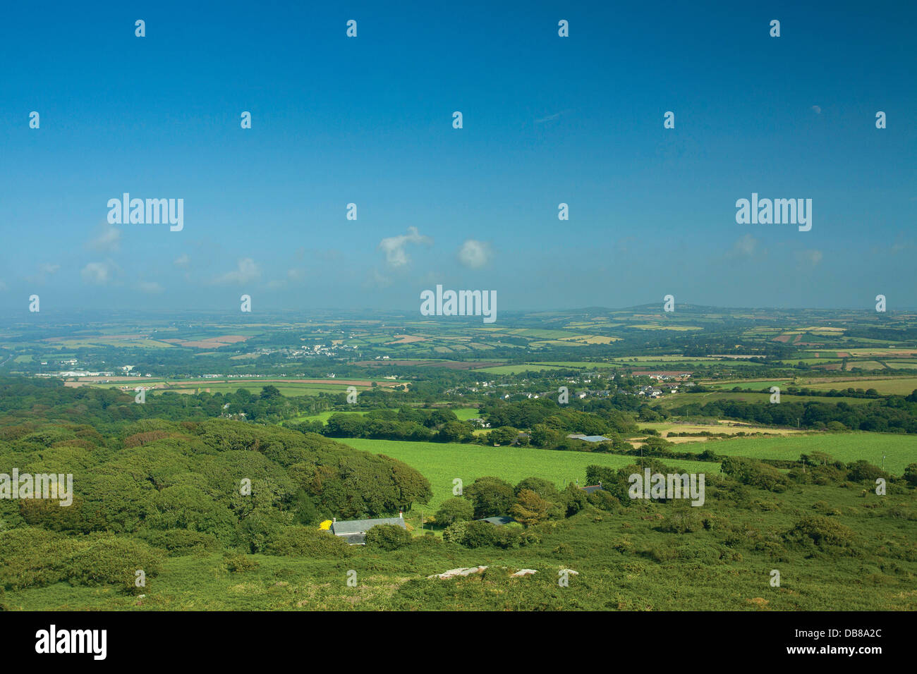 La vista dalla collina Trencrom vicino Lelant Downs, Cornwall Foto Stock