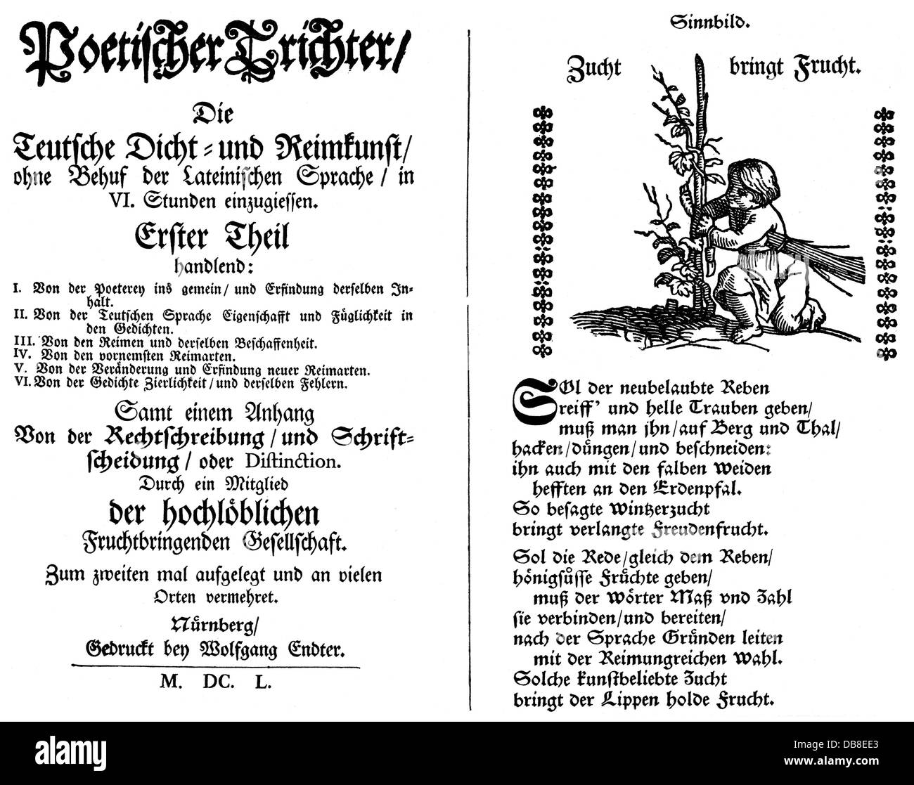 Letteratura, titoli e pagine del titolo, 'Poetic Funnel' (Poetischer Trichter) pubblicato da Georg Philipp Harsdörffer (1607 - 1658), seconda edizione, stampa: Wolfgang Endter, Norimberga, 1650, Additional-Rights-Clearences-Not Available Foto Stock Letteratura, titoli e pagine del titolo, 'Poetic Funnel' (Poetischer Trichter) pubblicato da Georg Philipp Harsdörffer (1607 - 1658), seconda edizione, stampa: Wolfgang Endter, Norimberga, 1650, Additional-Rights-Clearences-Not Available Foto Stock