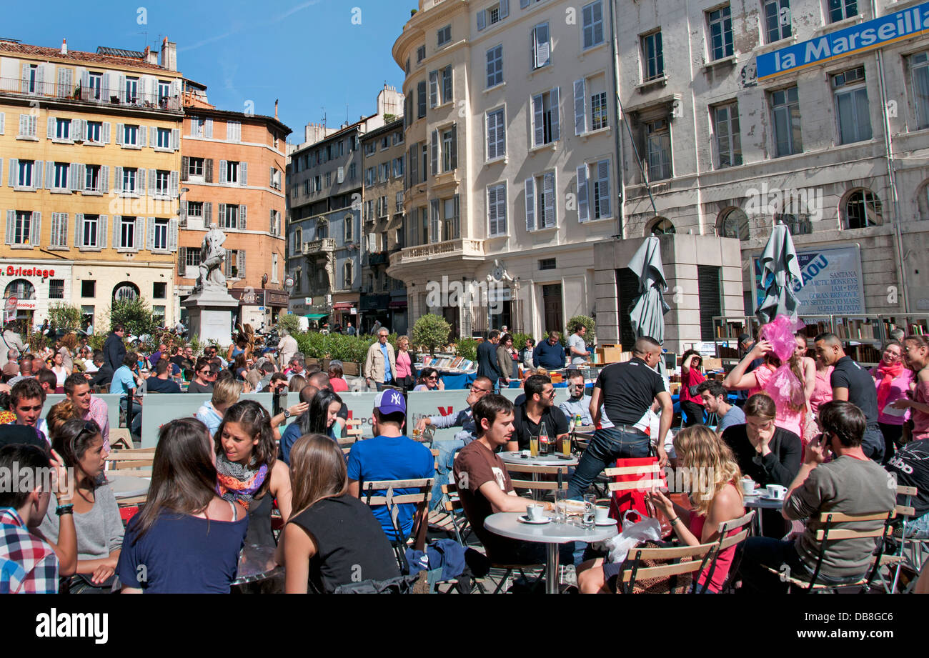 Corso Honore d Éstienne d Órves Marsiglia vicino alla vecchia Vieux Port Francia ufficiale La Marseillaise Foto Stock