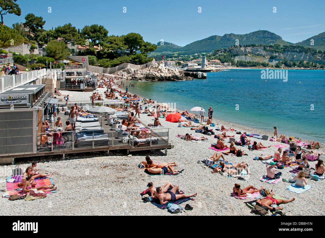 Cassis Spiaggia Mare Costa Azzurra Costa Azzurra Francia Foto Stock