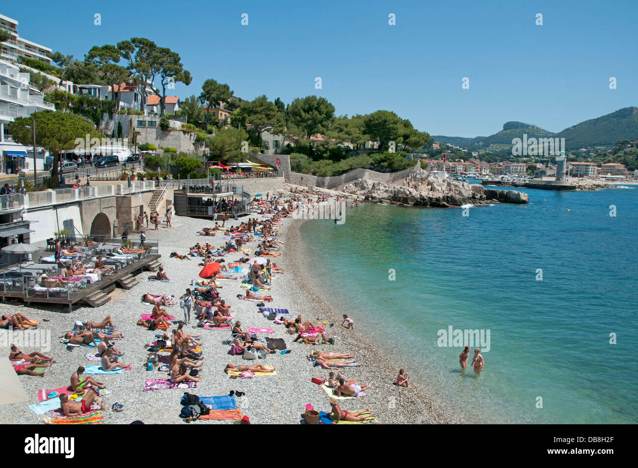 Cassis Spiaggia Mare Costa Azzurra Costa Azzurra Francia Foto Stock