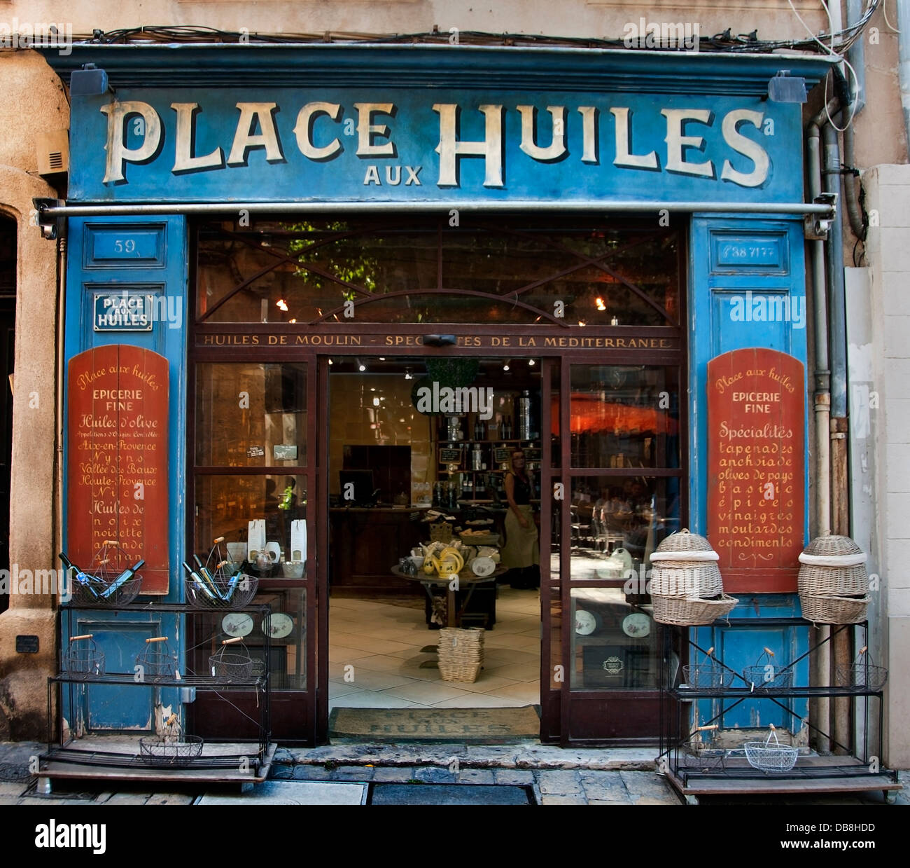 Place aux Huiles olio d'oliva shop Aix En Provence Francia - Francese old town city center Foto Stock