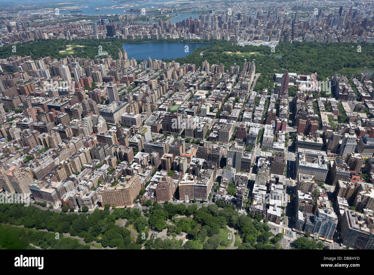 Vista aerea di Manhattan,Central Park di New York City Foto Stock