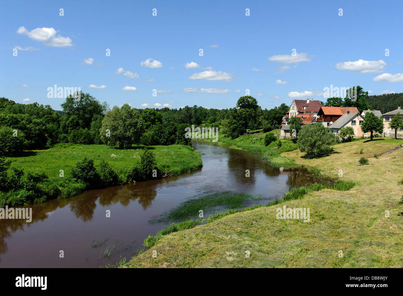 Fiume Abava in Sabile, Lettonia, Europa Foto Stock