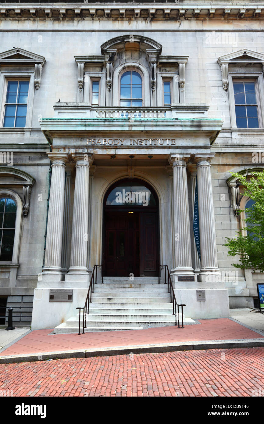 Ingresso principale del Peabody Institute e la Biblioteca di Johns Hopkins University , Mount Vernon, Baltimore, Maryland, Stati Uniti d'America Foto Stock