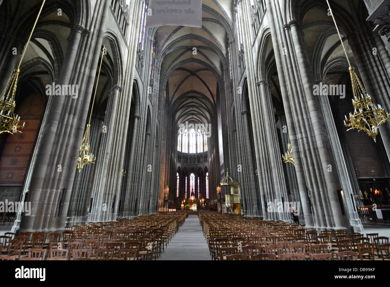 Cattedrale di Clermont-Ferrand o Notre-Dame-de-l'Assomption, Clermont-Ferrand, Puy de Dome, Auvergne, Francia, Foto Stock