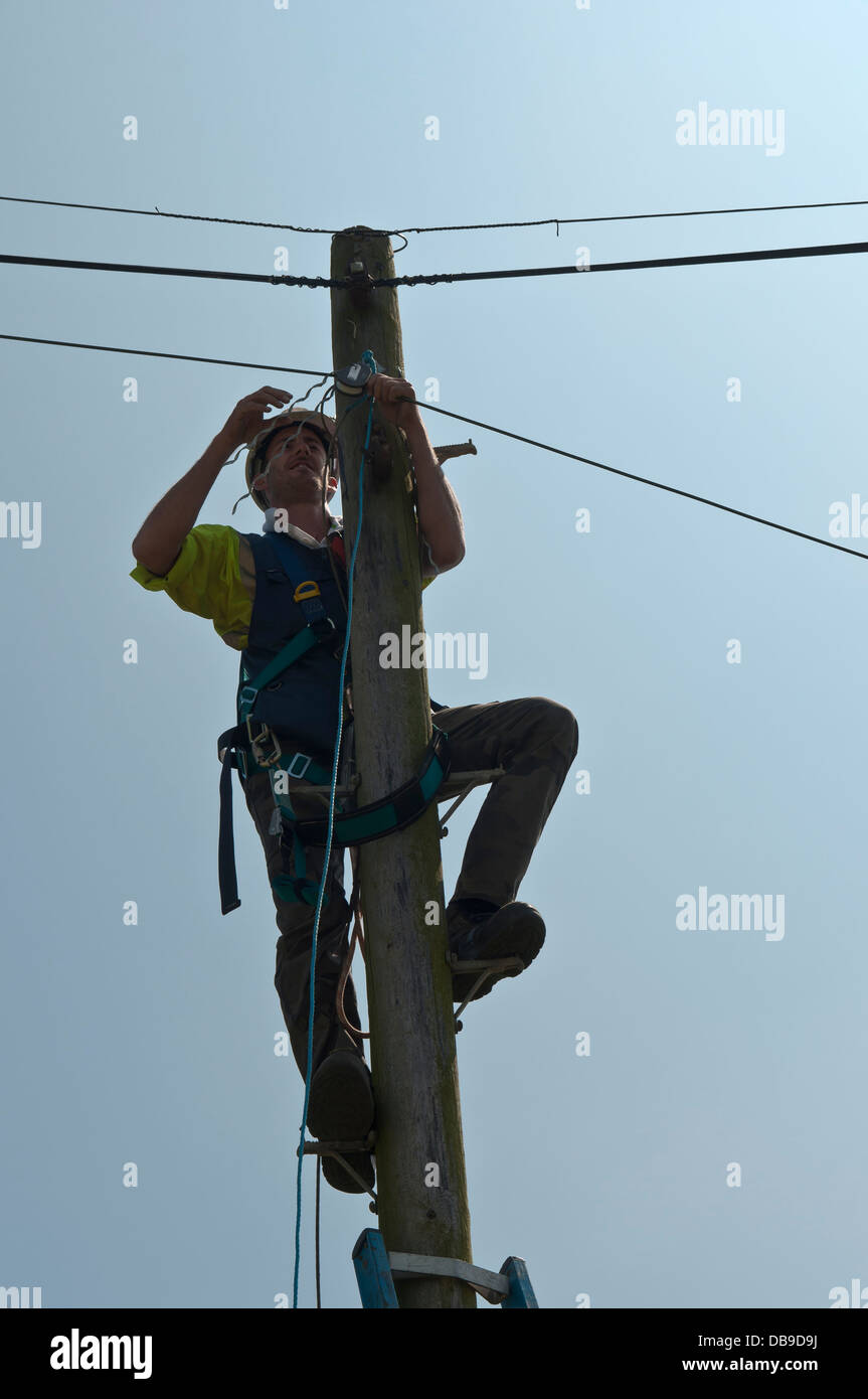 L'installazione di ad alta velocità in fibra ottica ad alta velocità di comunicazione di rete sul Lleyn Peninsula Galles del Nord Foto Stock