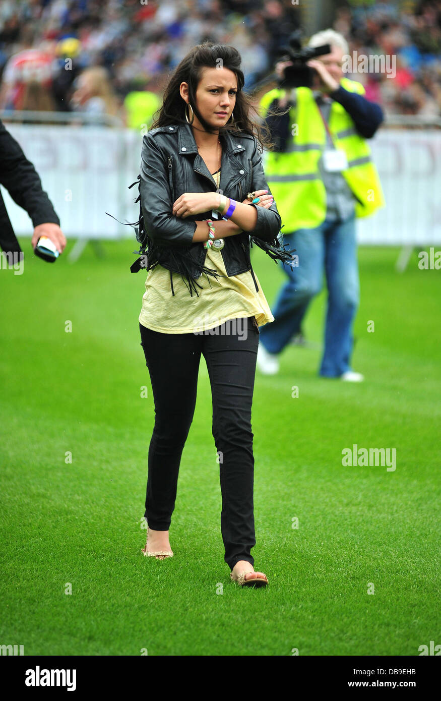 Michelle Keegan la celebrità Soccer torneo Sei tenuto a Turf Moor stadium Burnley, Inghilterra - 05.06.11 Foto Stock