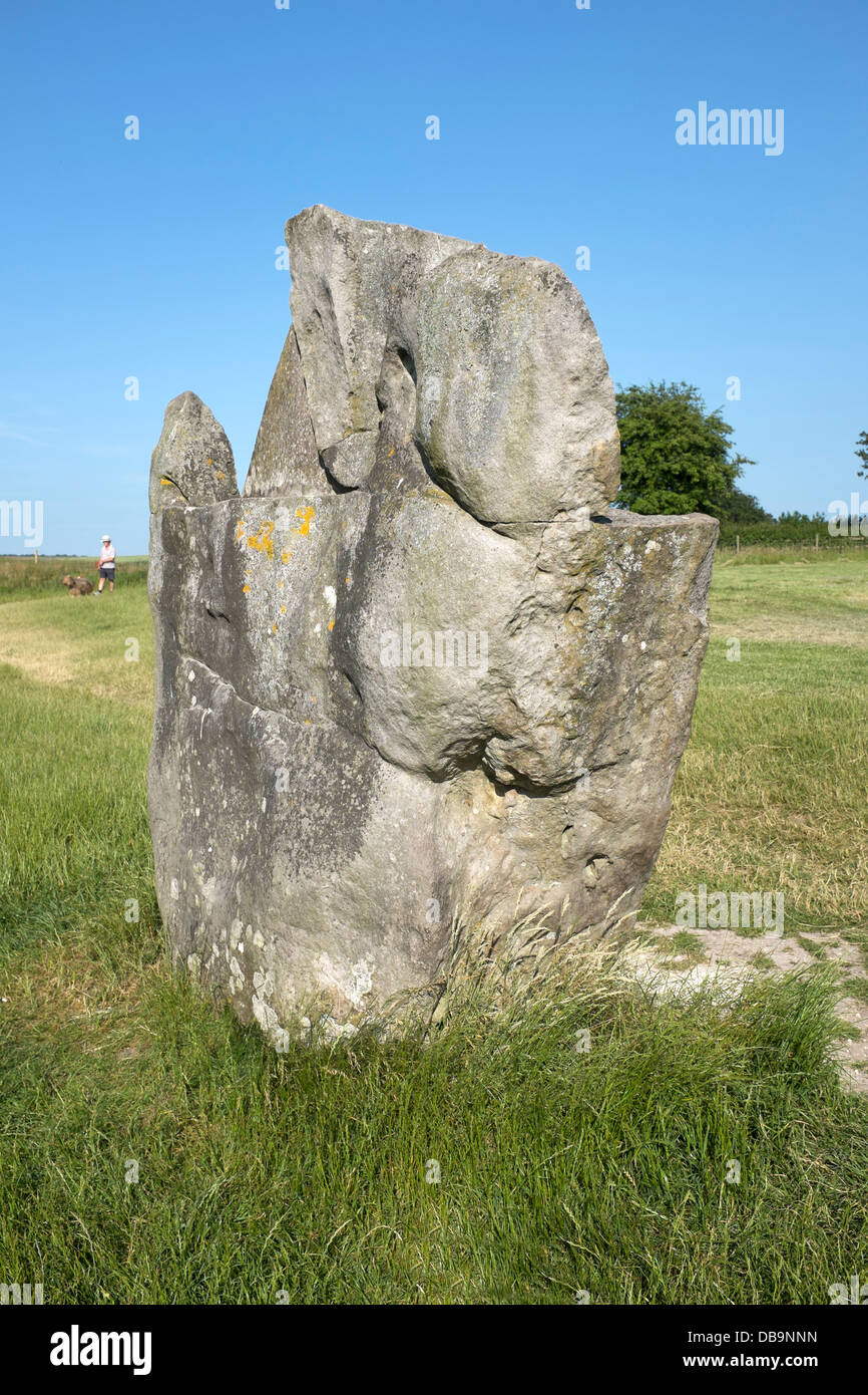 Pietra permanente ad Avebury Stone Circle Foto Stock