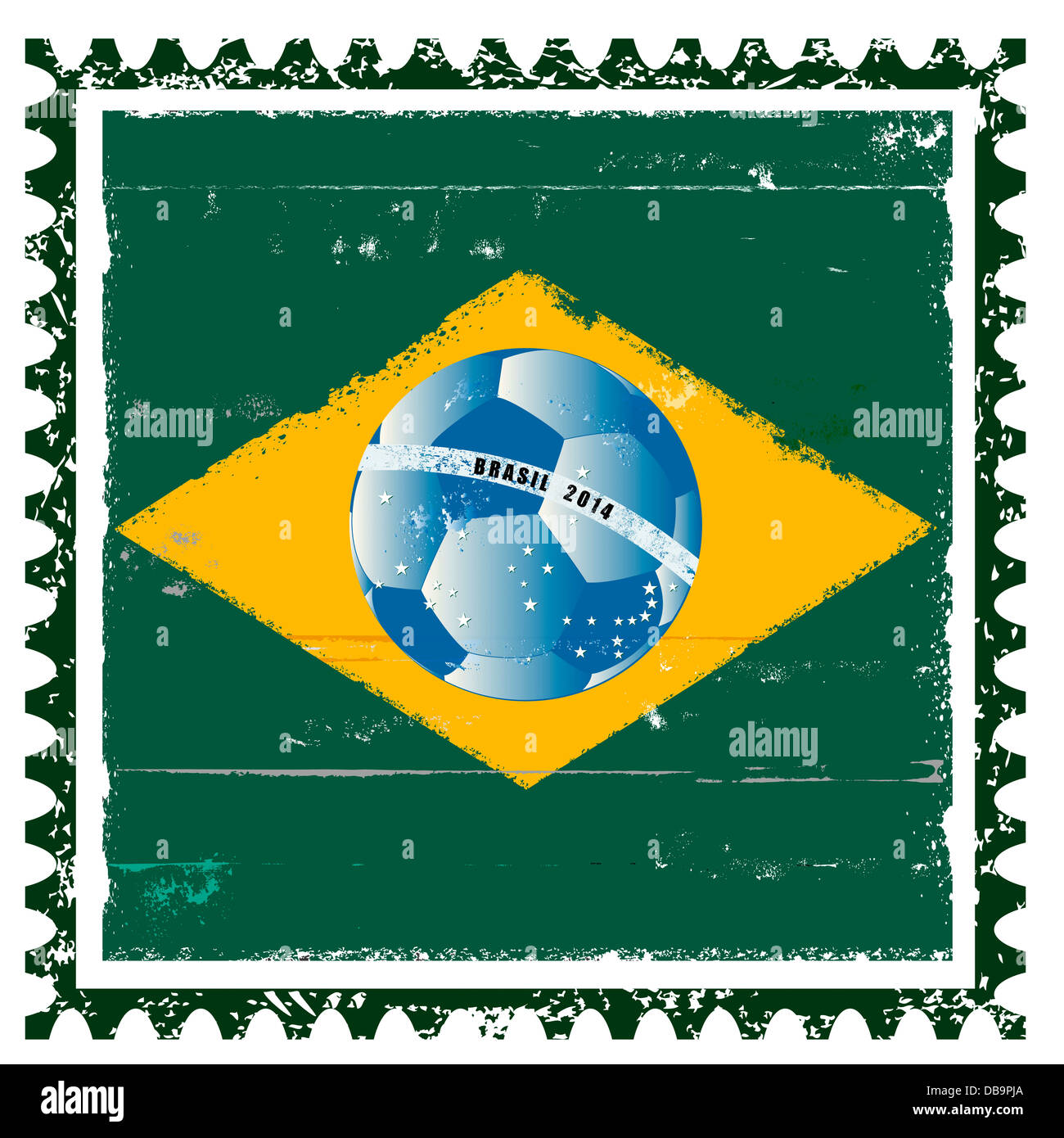 Bandiera Brasile come timbro in stile grunge Foto Stock