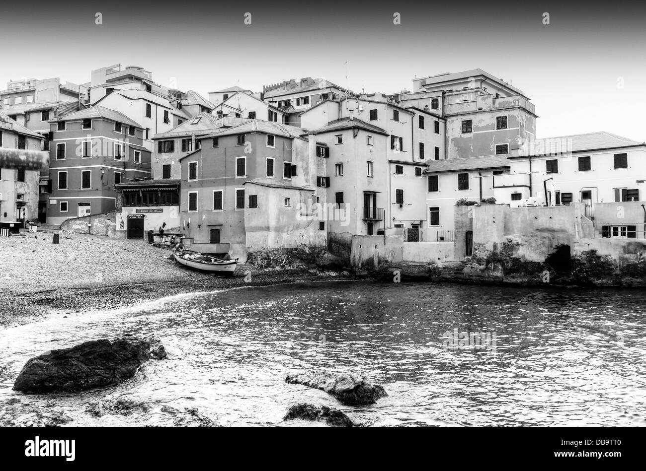 Piccolo villaggio di pescatori in Liguria, Genova Foto Stock